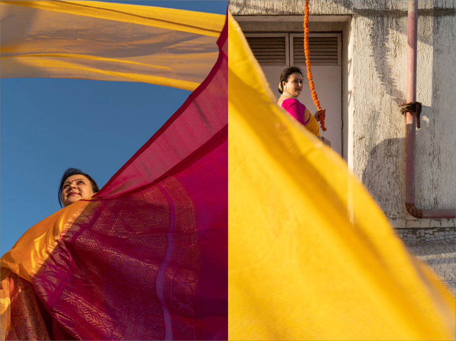 yellow saree