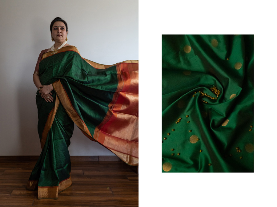 green saree